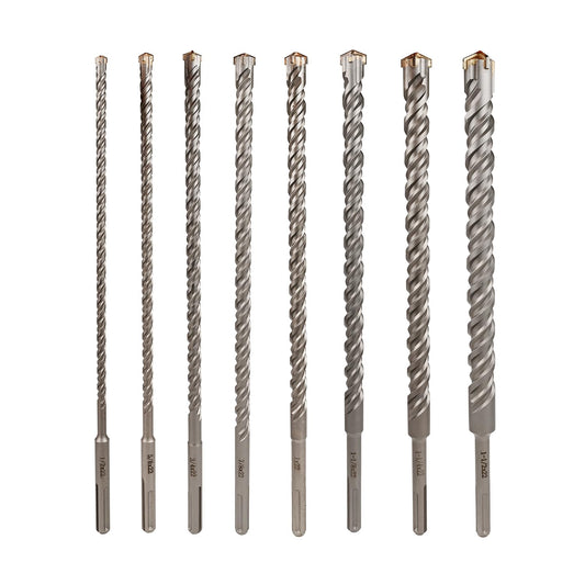 8 PCS Set SDS MAX Bits, 22 Inch Long 1/2" to 1-1/2" Diameter, Rotary Hammer Drill Bits, Masonry Drill Bits for Concrete, SDS MAX, Masonry Drill Bit Set, Concrete Drill Bit Set